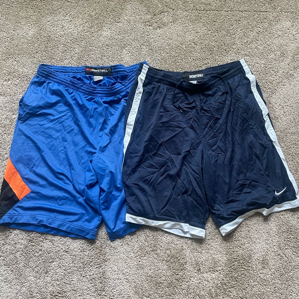 Men’s Nike athletic shorts (blue and navy blue pair)